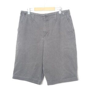 George Black Charcoal Faded 100% Cotton Denim Jean Shorts Pocket Size 34